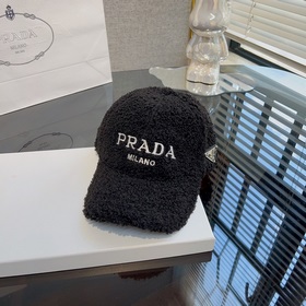 Prada (Прада) Оригинальная шерстяная бейсболка, металлическая эмб