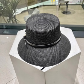 【PRADA Пrada】 Новая модель 2023 года： соломенная шляпа-котел с ре