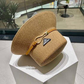 【PRADA Пrada】 Новая модель 2023 года： соломенная шляпа-котел с ре