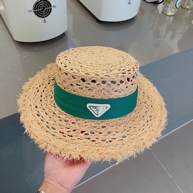 Шляпа Prada из соломы, высокое качество, очень красивая форма, мн