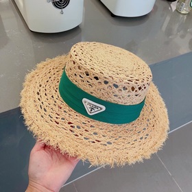 Шляпа Prada из соломы, высокое качество, очень красивая форма, мн