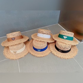 Шляпа Prada из соломы, высокое качество, очень красивая форма, мн