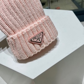 PRADA 2023 осень-зима, в комплекте с меховым помпоном, вязаная ша