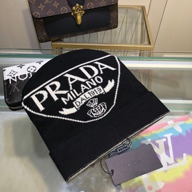 Новейшая шерстяная вязаная шапка от официального сайта PRADA, точ