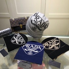 Новейшая шерстяная вязаная шапка от официального сайта PRADA, точ