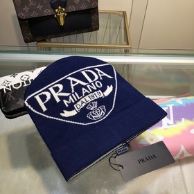 Новейшая шерстяная вязаная шапка от официального сайта PRADA, точ