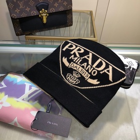 Новейшая шерстяная вязаная шапка от официального сайта PRADA, точ