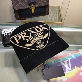 Новейшая шерстяная вязаная шапка от официального сайта PRADA, точ
