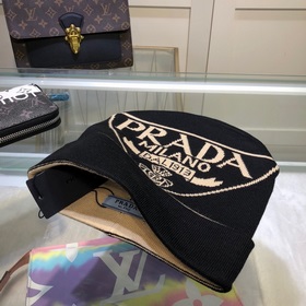 Новейшая шерстяная вязаная шапка от официального сайта PRADA, точ