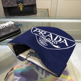 Новейшая шерстяная вязаная шапка от официального сайта PRADA, точ
