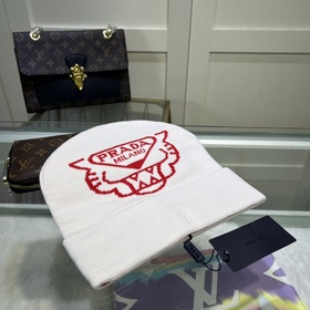 Новейшая шерстяная вязаная шапка от официального сайта PRADA, точ