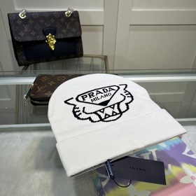 Новейшая шерстяная вязаная шапка от официального сайта PRADA, точ