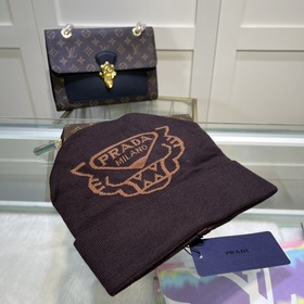 Новейшая шерстяная вязаная шапка от официального сайта PRADA, точ
