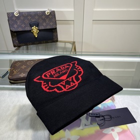 Новейшая шерстяная вязаная шапка от официального сайта PRADA, точ