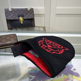 Новейшая шерстяная вязаная шапка от официального сайта PRADA, точ
