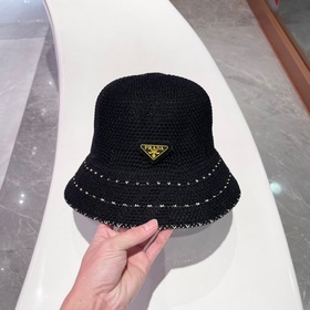 PRADA Пrada Тонкая рыбацкая шляпа для женщин, летняя шляпа от сол