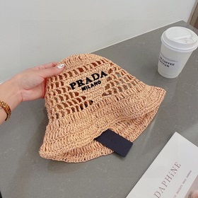PRADA Пальто из соломы, рыбацкая шляпа, ручной работы, официальна