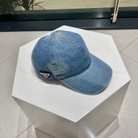 Pr@da Prada джинсовая бейсболка с треугольным козырьком Джинсовый