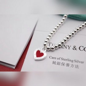 Уровень покупки TIFF Tiffany сердечко красный эмаль браслет серде