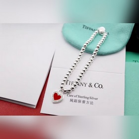 Уровень покупки TIFF Tiffany сердечко красный эмаль браслет серде