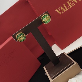 Номер VED0016 Серьги-гвоздики Valentino с зелеными бриллиантами