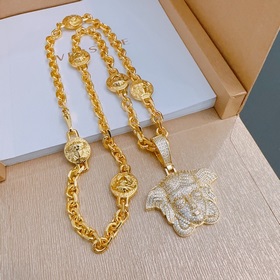 Высококачественное колье Versace с изображением головы Медузы, ор
