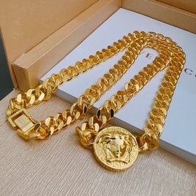Высококачественное ожерелье Versace с изображением Медузы, оригин