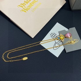 Ожерелье с подвеской в форме капли, украшенное бриллиантами, от E
