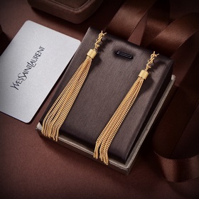 YSL Saint Laurent серьги с бахромой и цепочкой. Смелый и классиче