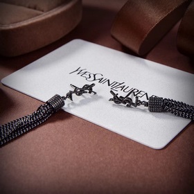 YSL Saint Laurent серьги с бахромой и цепочкой. Смелый и классиче