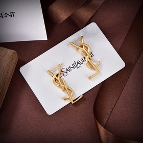 YSL Saint Laurent буквальные серьгиз оригинальной латуни. Компани
