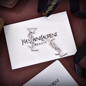 YSL Saint Laurent буквальные серьгиз оригинальной латуни. Компани