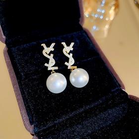YSL Saint Laurent Кристальные бусины с буквамиз латуни. Оригиналь