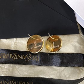 1880140  Серьги-гвоздики YSL Saint Laurent с буквами жемчужинами