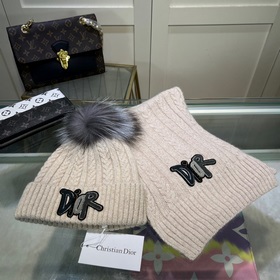 Классический комплект DIOR： шапка и шарф! Качество кашемира и кро