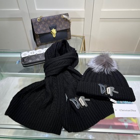 Классический комплект DIOR： шапка и шарф! Качество кашемира и кро