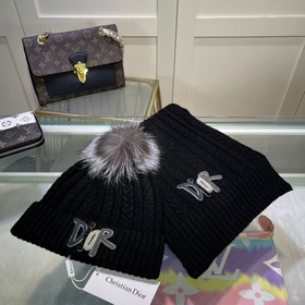 Классический комплект DIOR： шапка и шарф! Качество кашемира и кро
