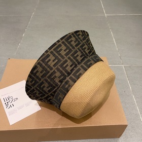 FD Fendi Новая модель шляпы-котелка с козырьком из ткани контраст