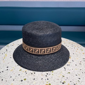 Fendi Fendl Женская летняя шляпа из соломы с плоской тульей, коре