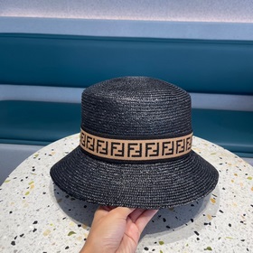 Fendi Fendl Женская летняя шляпа из соломы с плоской тульей, коре