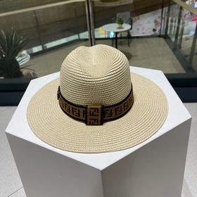 Новая модель шляпы FD Fendi, изготовлена из рафии, с комбинирован