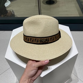 Новая модель шляпы FD Fendi, изготовлена из рафии, с комбинирован