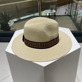 Новая модель шляпы FD Fendi, изготовлена из рафии, с комбинирован