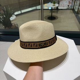 Новая модель шляпы FD Fendi, изготовлена из рафии, с комбинирован