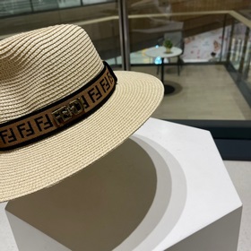 Новая модель шляпы FD Fendi, изготовлена из рафии, с комбинирован