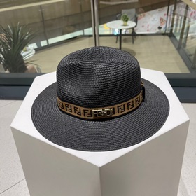 Новая модель шляпы FD Fendi, изготовлена из рафии, с комбинирован