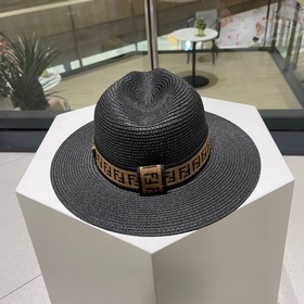Новая модель шляпы FD Fendi, изготовлена из рафии, с комбинирован