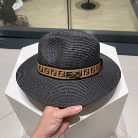 Новая модель шляпы FD Fendi, изготовлена из рафии, с комбинирован