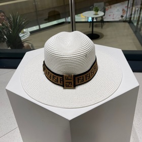 Новая модель шляпы FD Fendi, изготовлена из рафии, с комбинирован