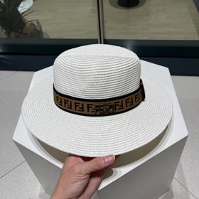 Новая модель шляпы FD Fendi, изготовлена из рафии, с комбинирован